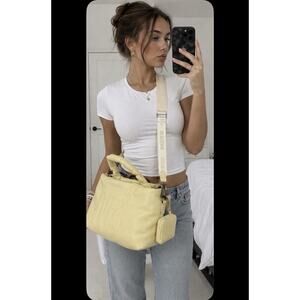 Steve Madden STM Crossbody Puffer Handbag Butter Yellow With Wallet Discontinued